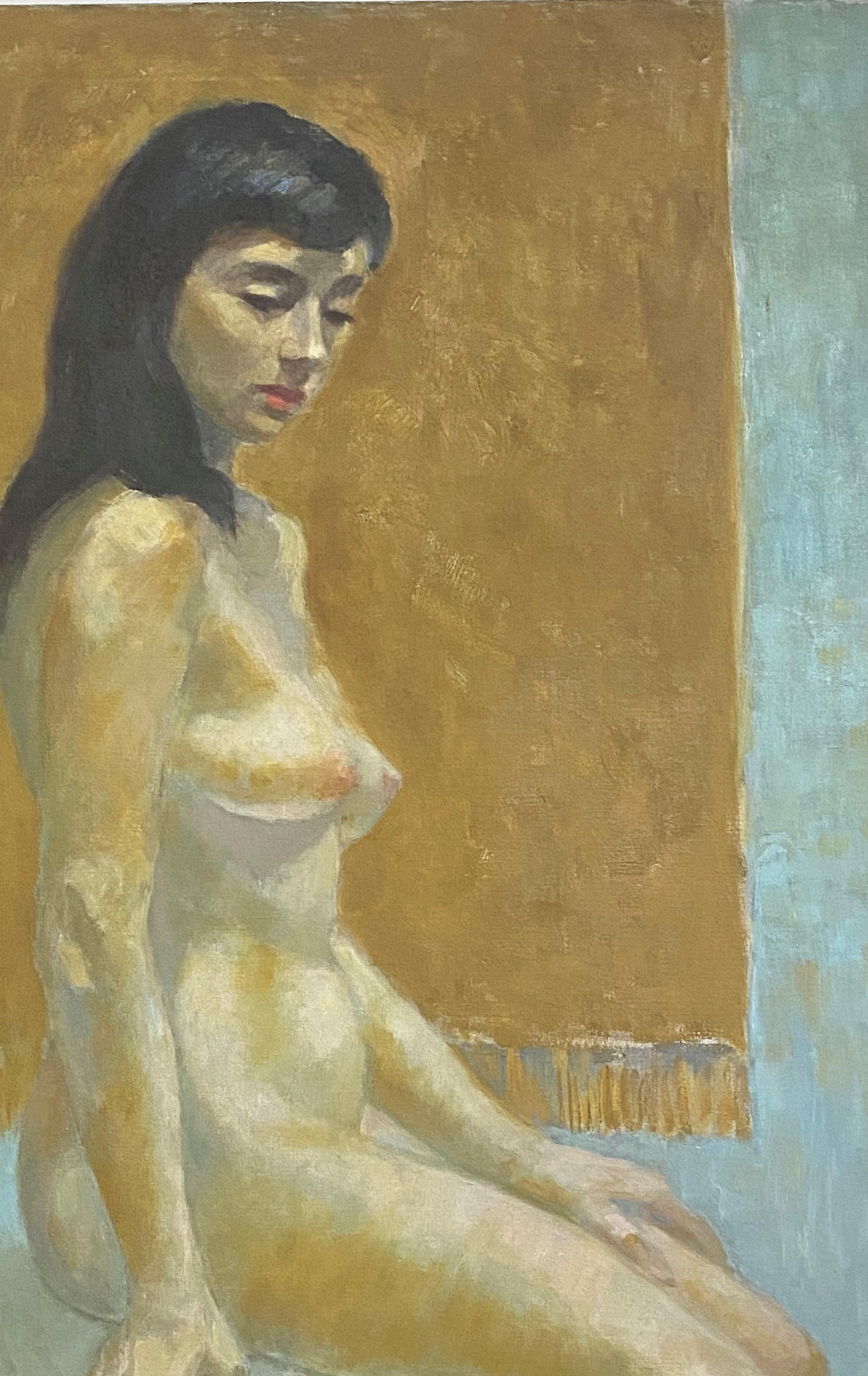 Studio Nude, Oil on canvas Signed By Michael Lemmermeyer, American 20th C. 3