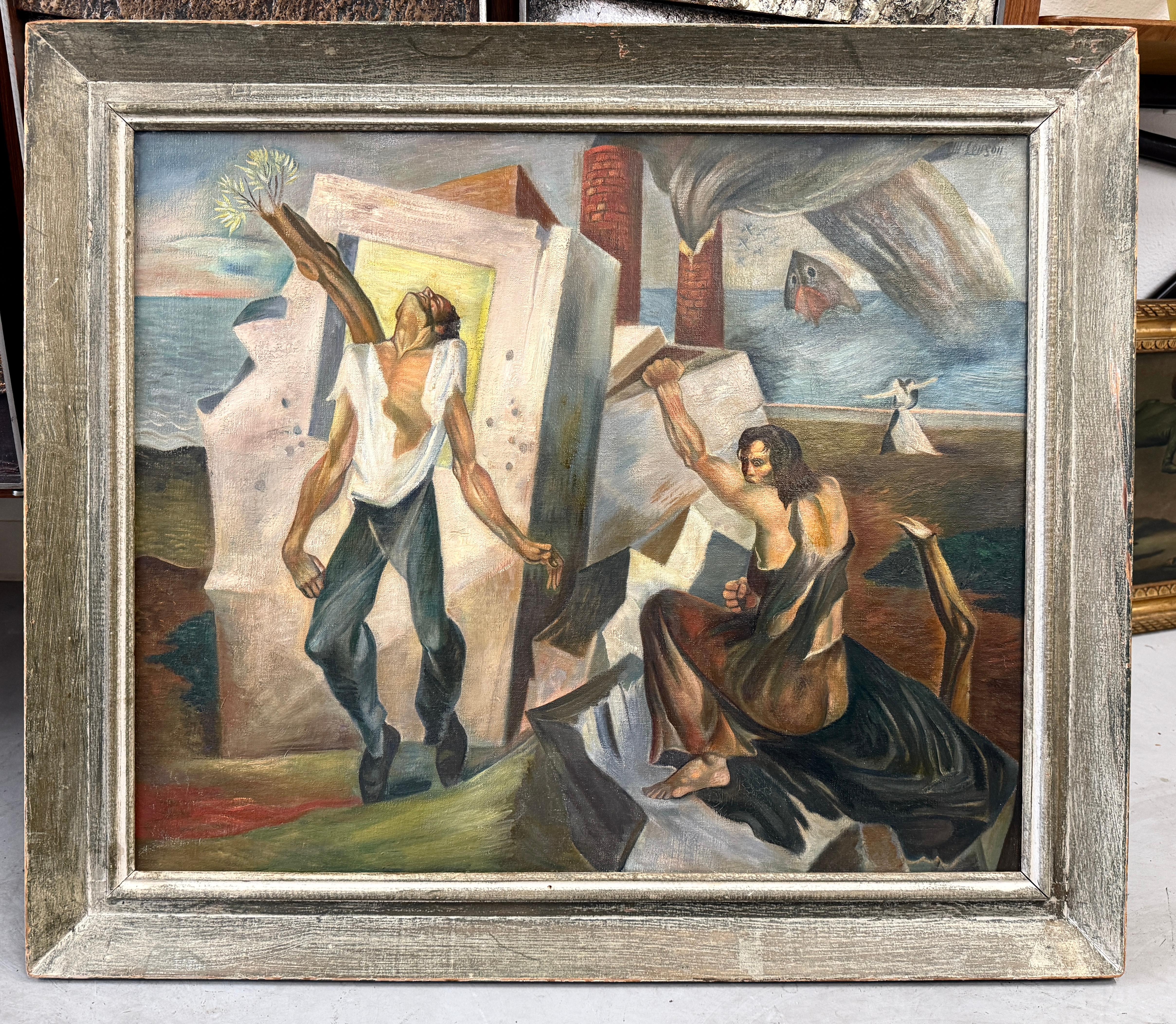 Michael Lenson WPA Surrealist Painting For Sale 13