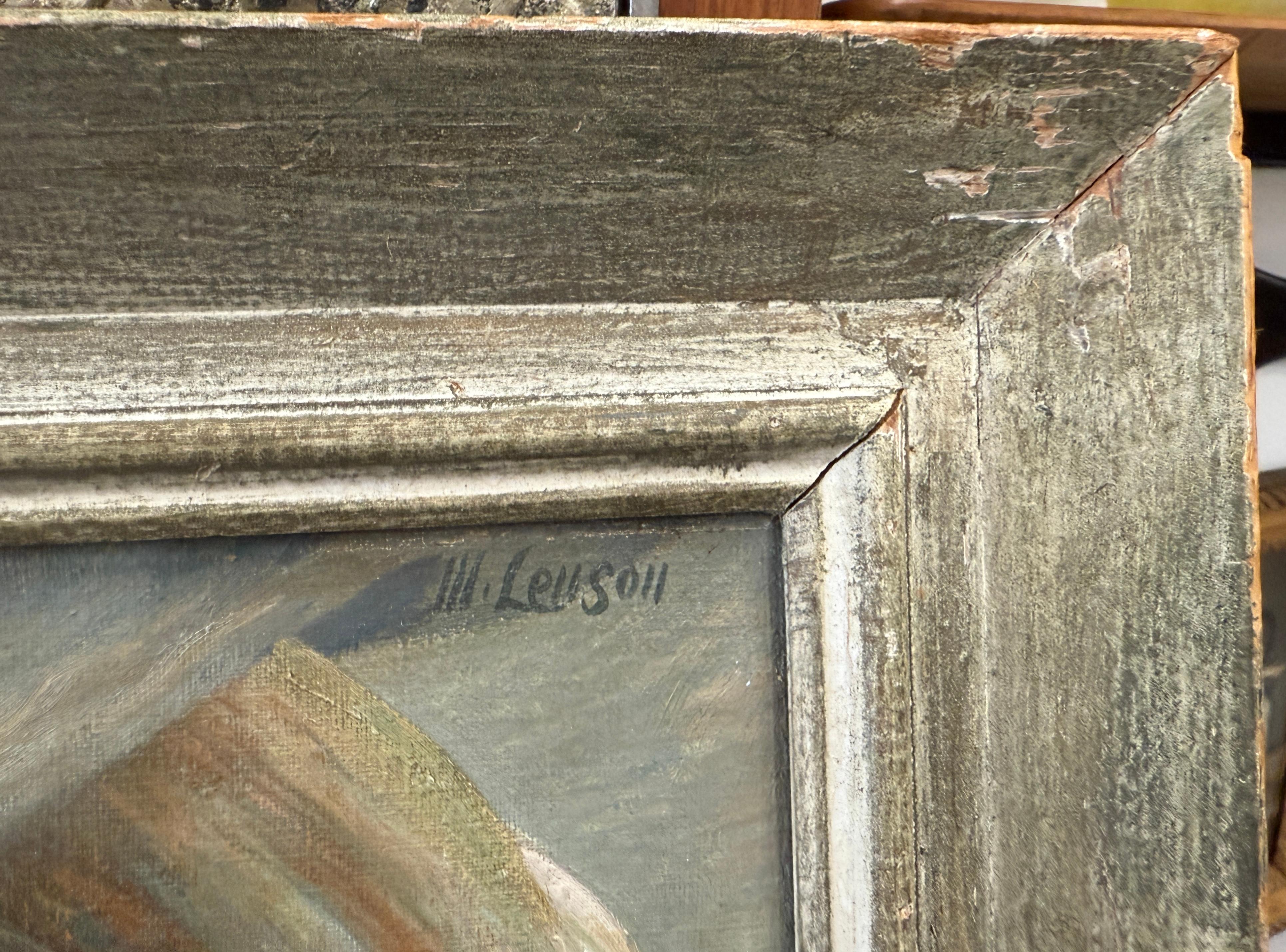 Mid-20th Century Michael Lenson WPA Surrealist Painting For Sale
