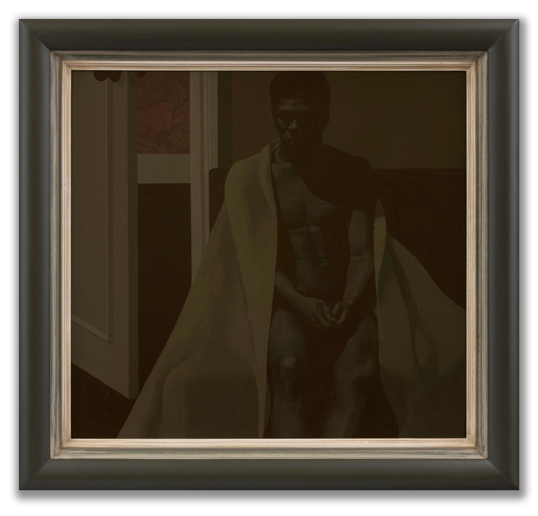 Michael Leonard Figurative Painting - Leroy in a Blanket III