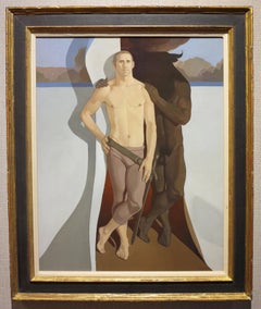 Theseus and the Minotaur, 1969 (Mythological black male nude painting)