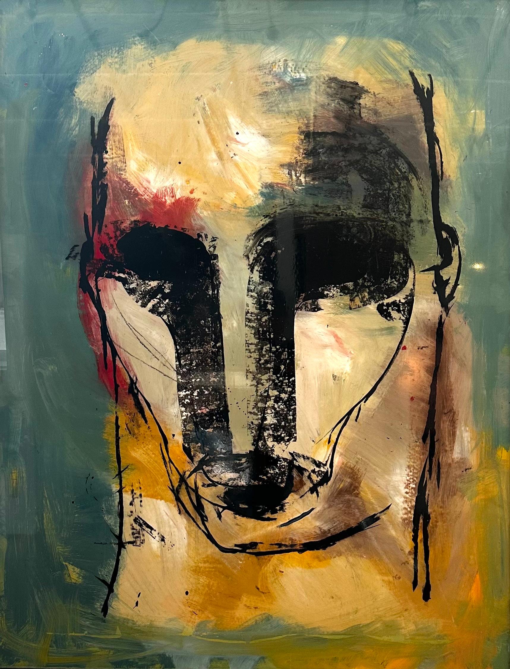 Figurative Painting Michael Lotenero - Grand roi - Émaux sur vinyle