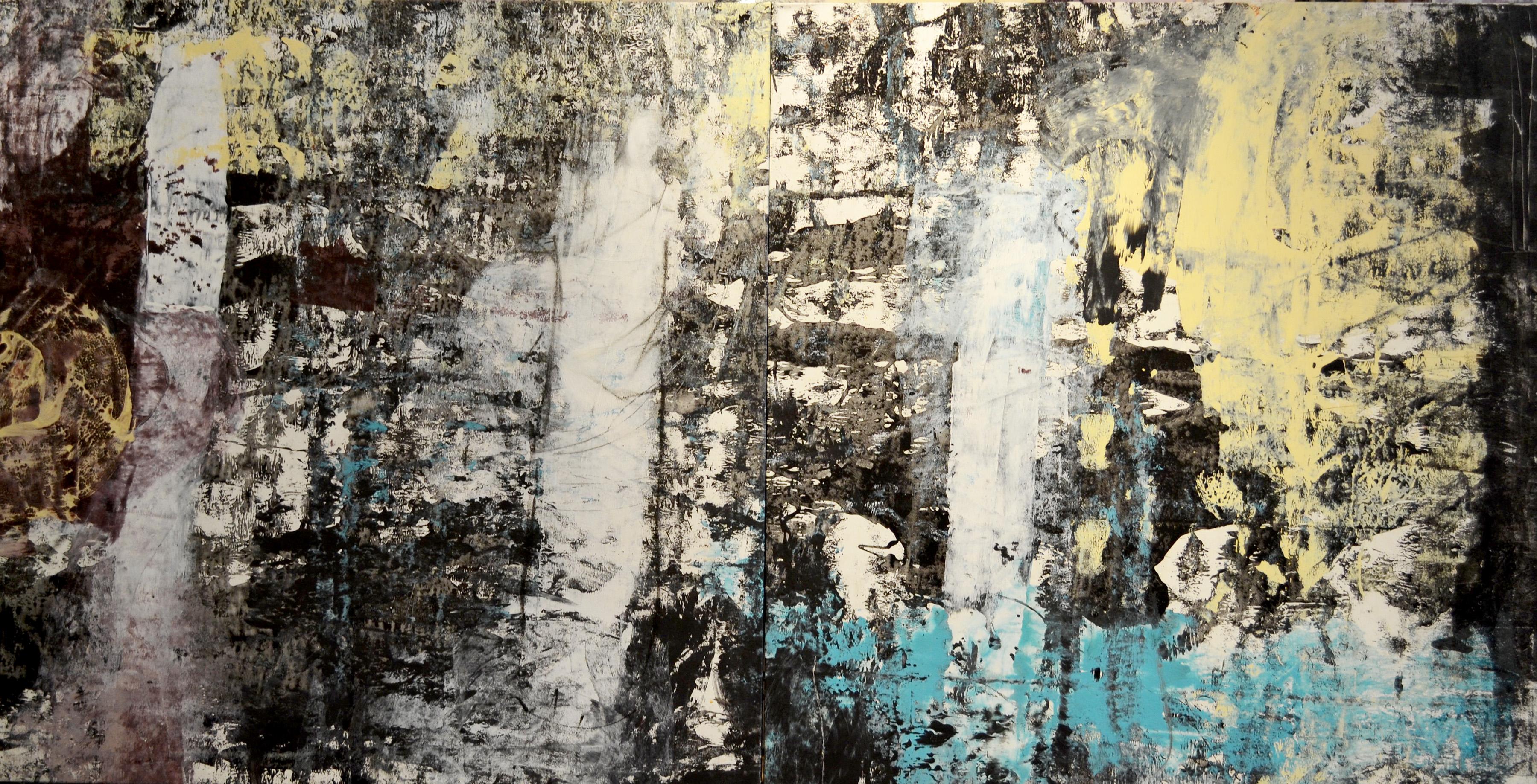 Michael Lotenero Abstract Painting - Three - Abstract Diptych on canvas
