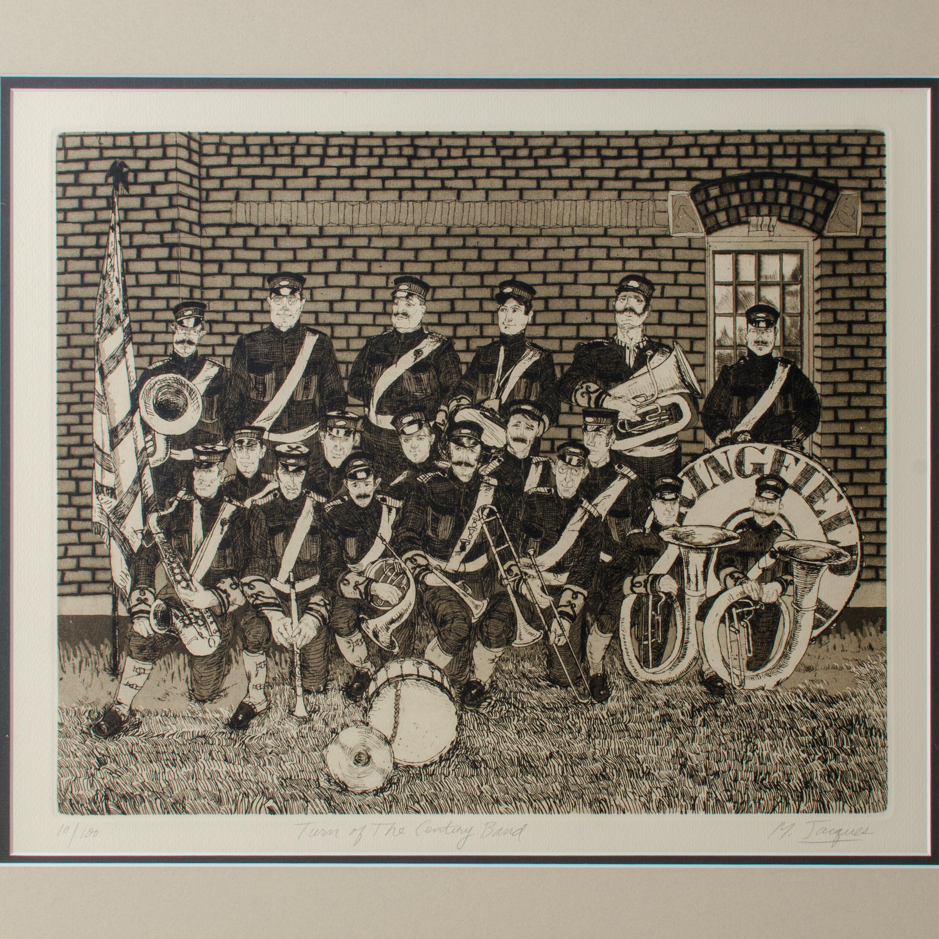 Michael Louis Jacques
(California, b.1945)



“Turn of the Century Band”.  

etching



sight 15 ½ by 18 ½ inches

frame 21 ⅜ by 24 ½ inches

signed lower right, M. Jacques

titled “Turn of the Century Band” lower center

Numbered lower left, 10 of