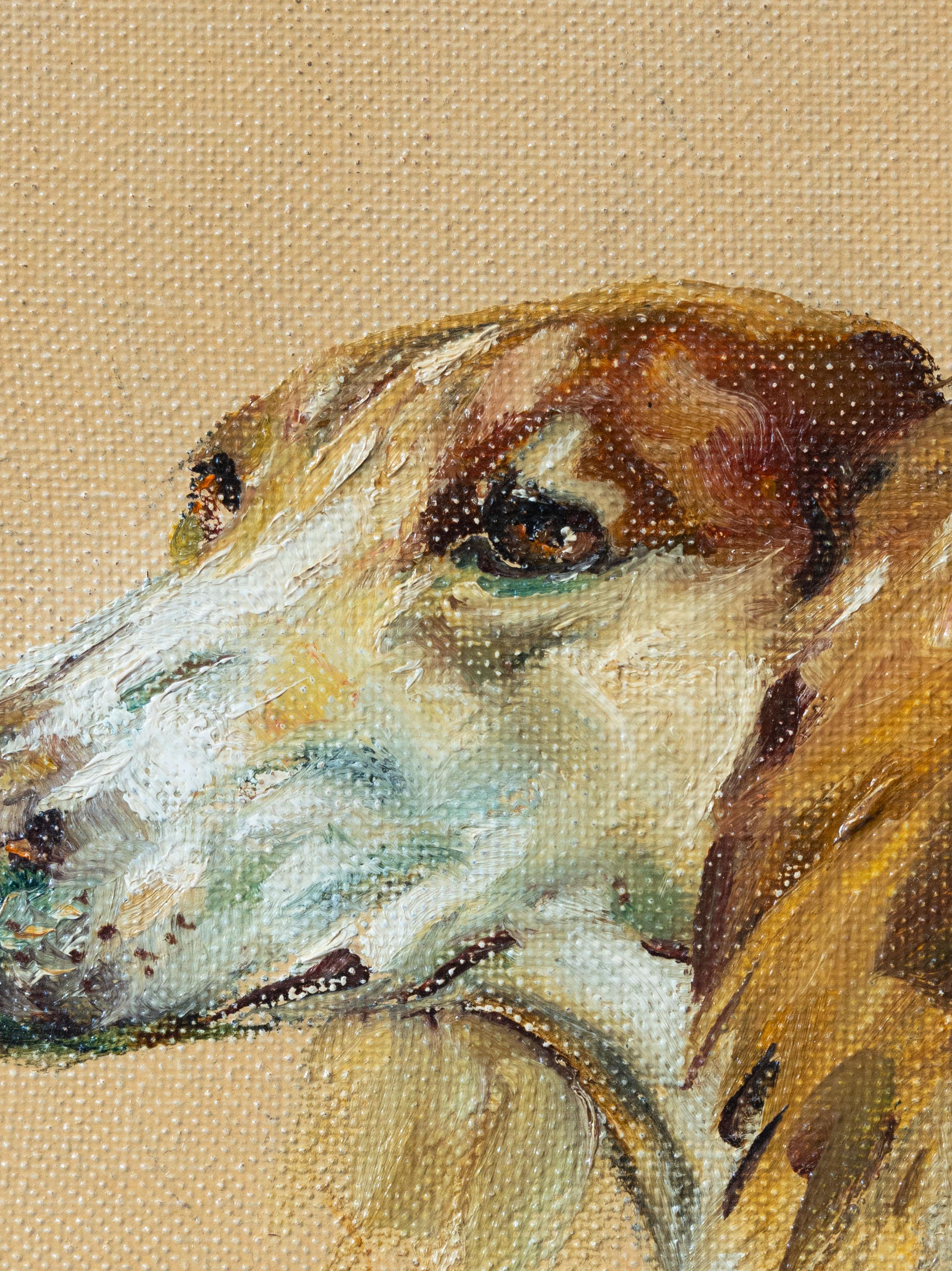 Vier Studien über Saluki-Hunde (Beige), Animal Painting, von Michael Lyne