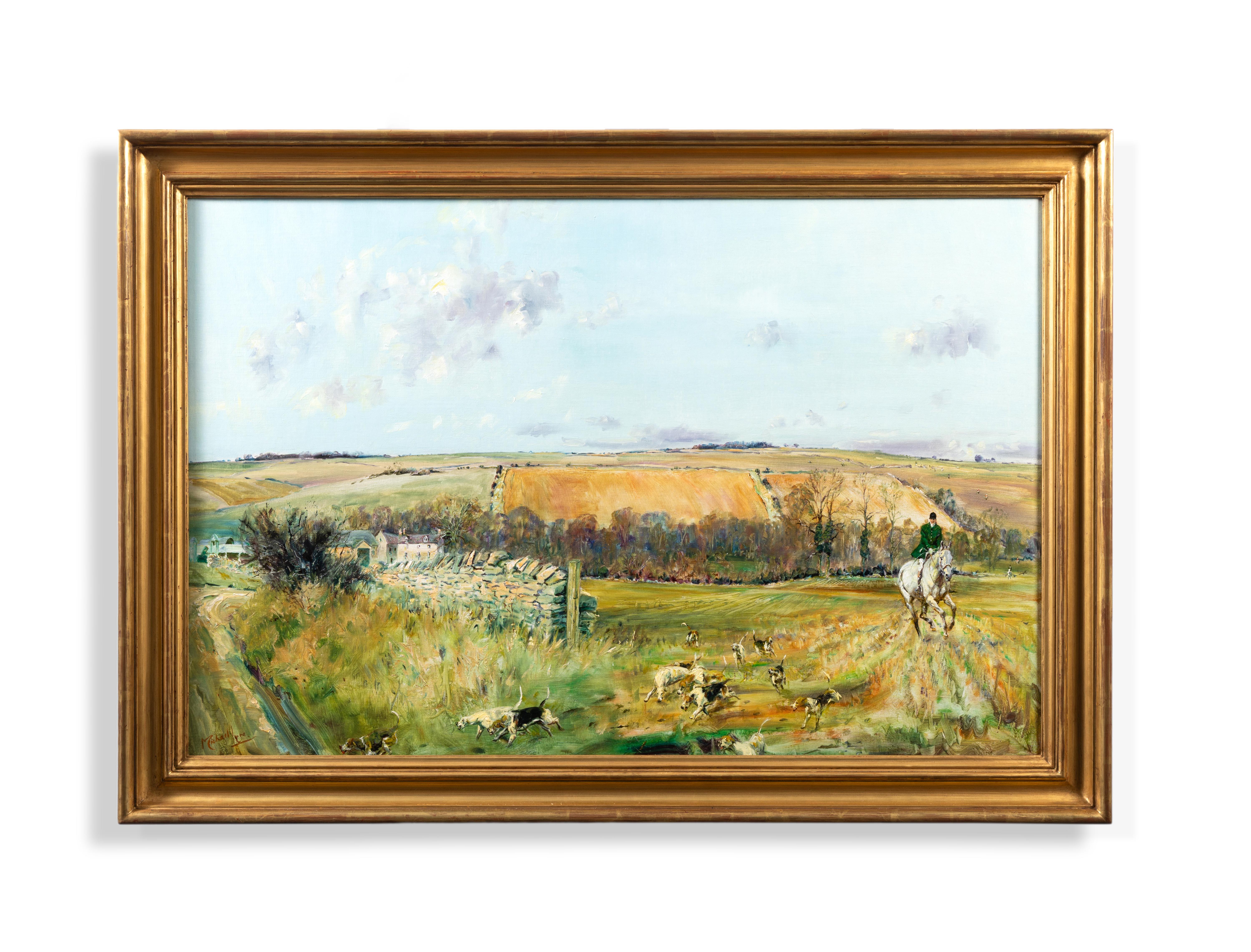 Michael Lyne Animal Painting – The Heythrop, von Lower Swell kommend, Gloucestershire