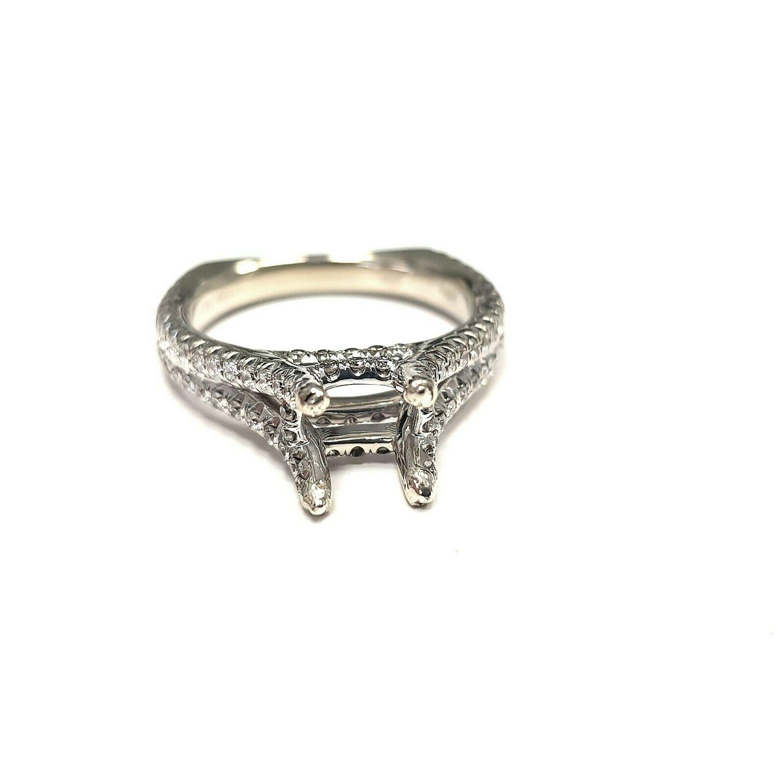  This is a white gold semi mounted ring with 92 melee diamonds, nicely made by MICHAEL M brand. You can use any gem 6.1-6.2mm as a center stone (ask us for the nice diamond or color stone- we are wholesale company, we have lots of gems). The current