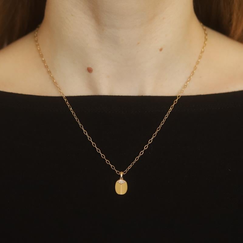 Michael M. Collier pendentif en or jaune 14 carats avec diamants sculptés de 18 pouces Neuf - En vente à Greensboro, NC