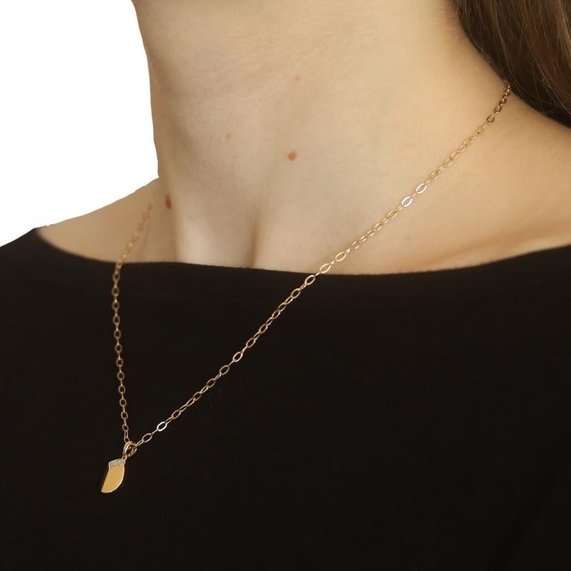 Michael M. Collier pendentif en or jaune 14 carats avec diamants sculptés de 18 pouces Pour femmes en vente