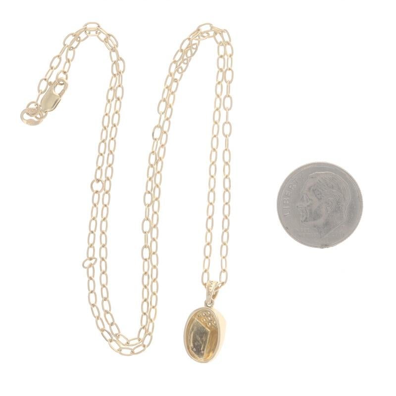 Michael M. Collier pendentif en or jaune 14 carats avec diamants sculptés de 18 pouces en vente 1