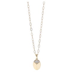 Michael M Carve Diamond Pendant Necklace 18" - Yellow Gold 14k Round Brilliant