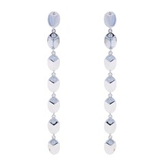 Michael M Carve Tropfen-Diamant-Ohrringe - Weißgold 14k rund .11ctw durchbohrt