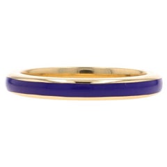 Michael M Chroma Blue Enamel Band - Yellow Gold 14k Stripe Stack Ring Sz 7