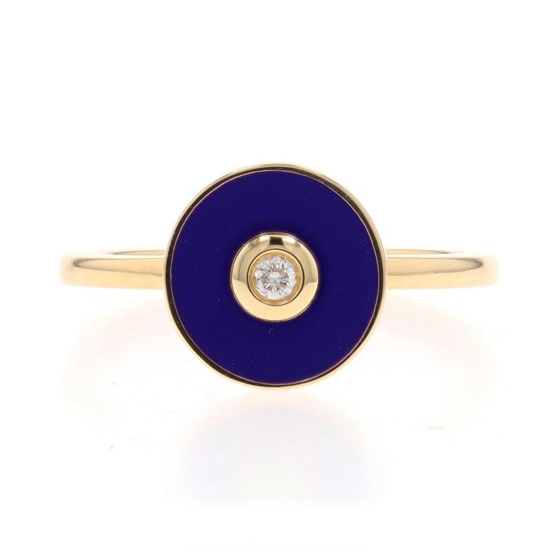 Size: 6 1/2
Sizing Fee: Up 3 sizes for $30 or Down 2 sizes for $30

Brand: Michael M
Design:  Chroma Bullseye

Metal Content: 14k Yellow Gold

Stone Information
Natural Diamond
Carat(s): .04ct
Cut: Round Brilliant
Color: G
Clarity: VS1 -