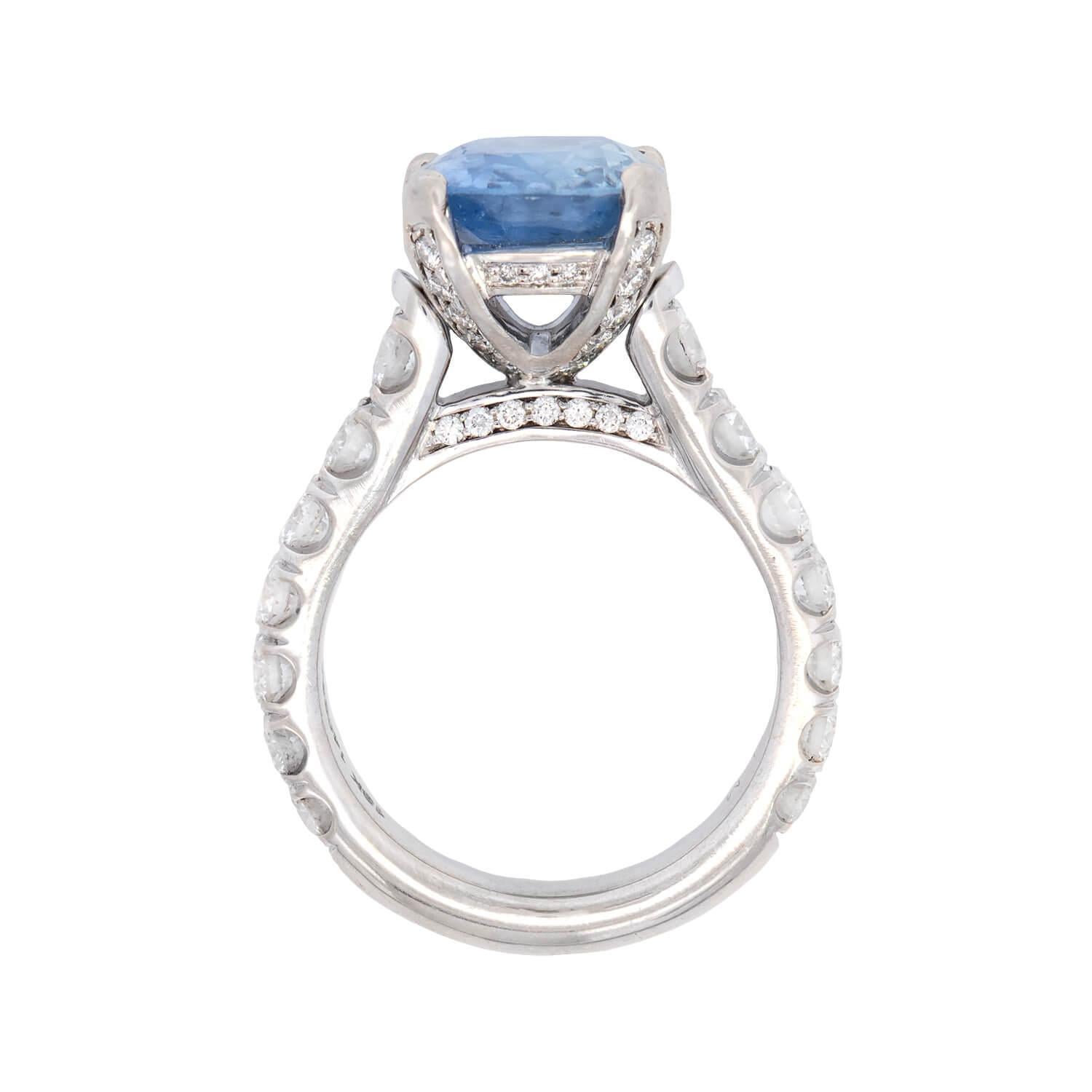 MICHAEL M Estate 18k GIA Sapphire and Diamond Ring 3.67ct (Ovalschliff) im Angebot