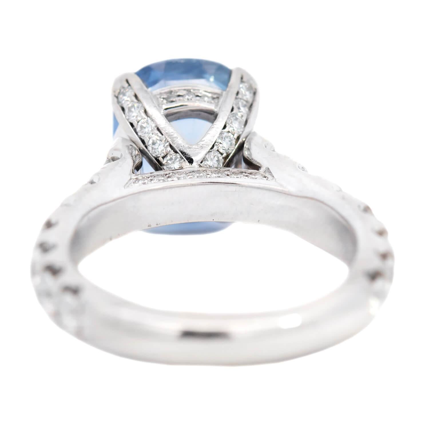 MICHAEL M Estate 18k GIA Sapphire and Diamond Ring 3.67ct im Zustand „Gut“ im Angebot in Narberth, PA