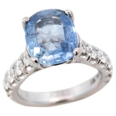 MICHAEL M Estate 18k GIA Sapphire and Diamond Ring 3.67ct