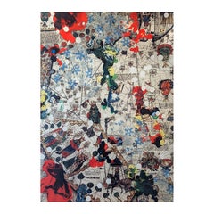 "Untitled (Around the World)" Modern Medieval Map Inspired Work on Aluminum