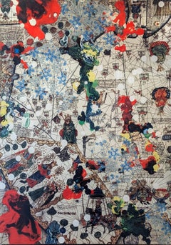 "Untitled (Around the World)" Opera moderna ispirata alle mappe medievali su alluminio