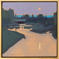 "Moonrise Over the South Platte" by Michael Magrin, Oil Painting, CO Landscape