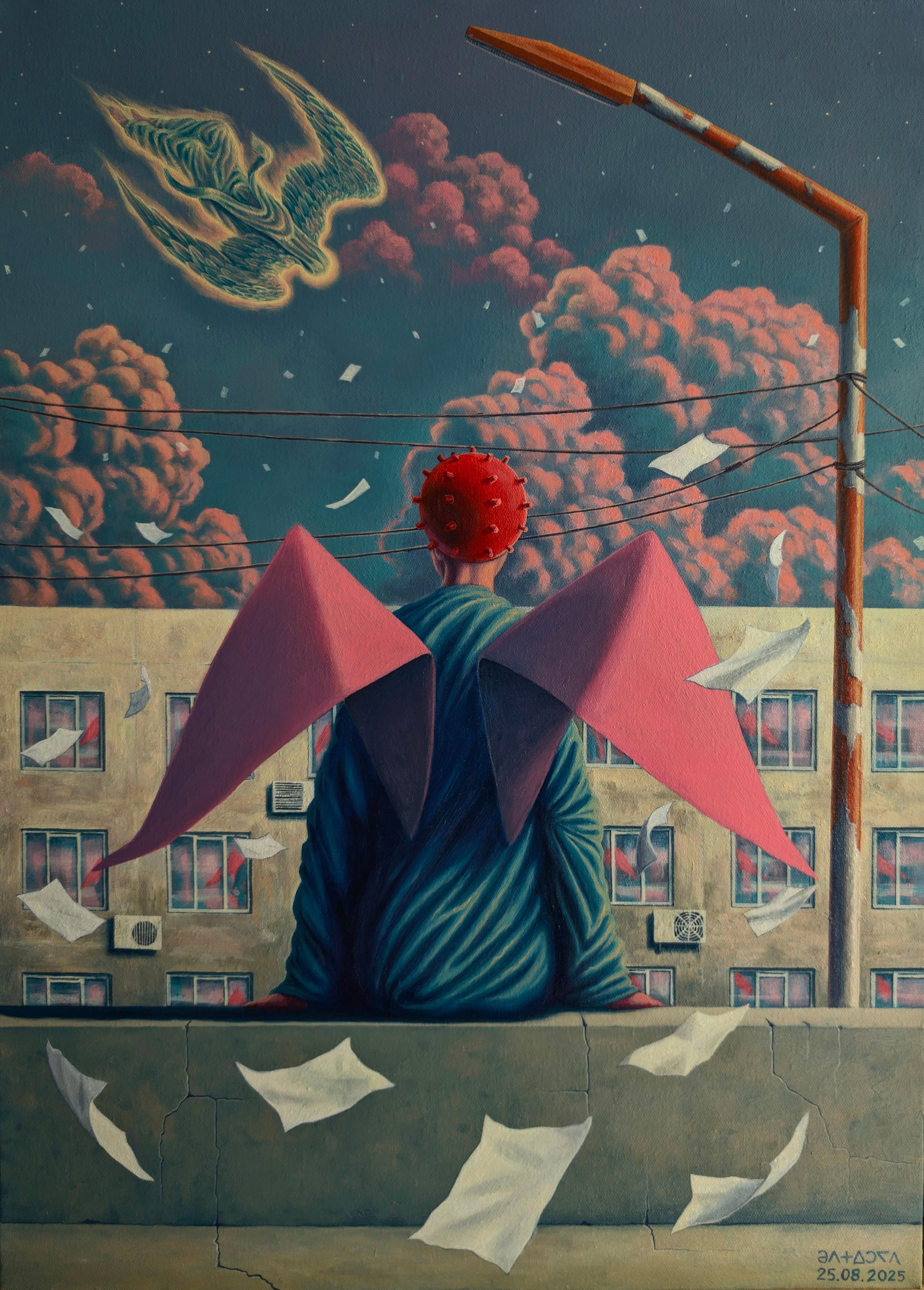 Acrylic on canvas

Michael Makharadze is a Georgian artist born in 1994 who lives and works in Tbilisi, Georgia. His work lies at the intersection of traditional painting and contemporary conceptual thinking. Through symbolic narratives, his