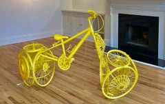 Untitled Yellow Bike: Contemporary Abstract Sculpture Bicycle