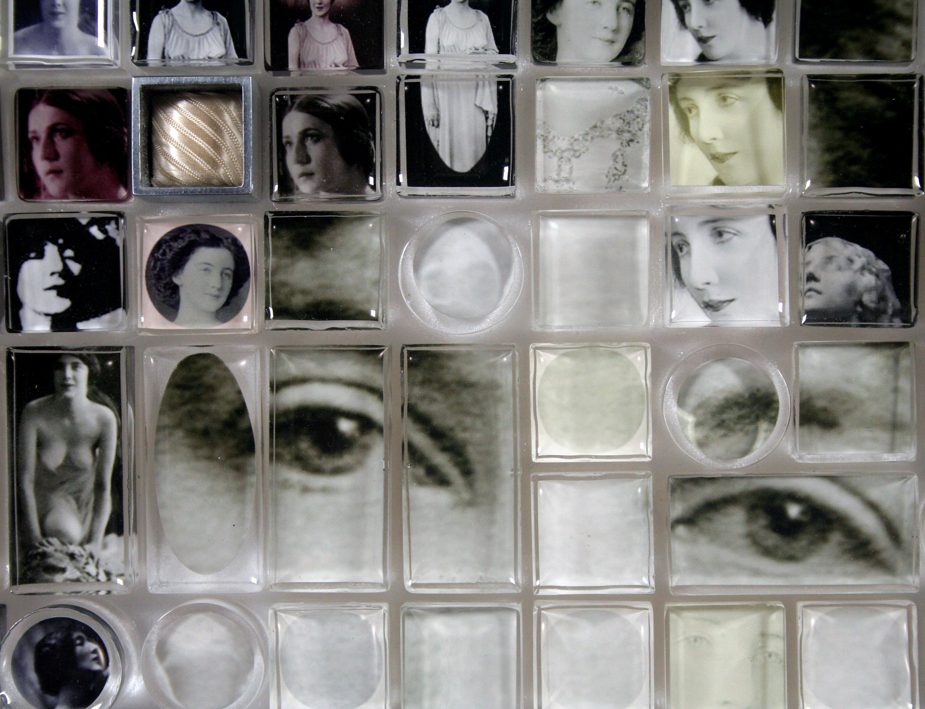 Art moderne contemporain nature morte figurative 1er top model NYC collage verre en vente 1