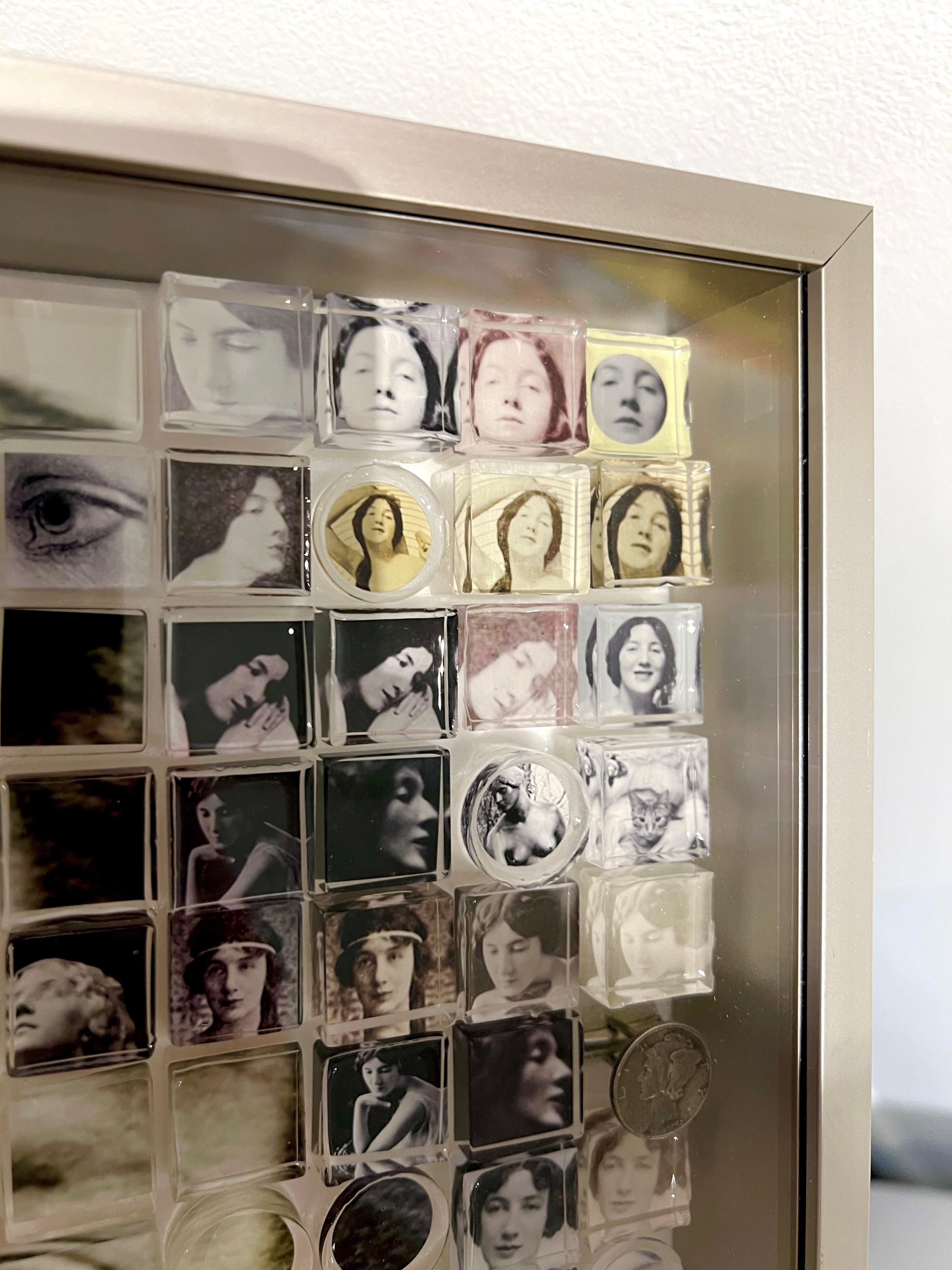 Art moderne contemporain nature morte figurative 1er top model NYC collage verre en vente 2