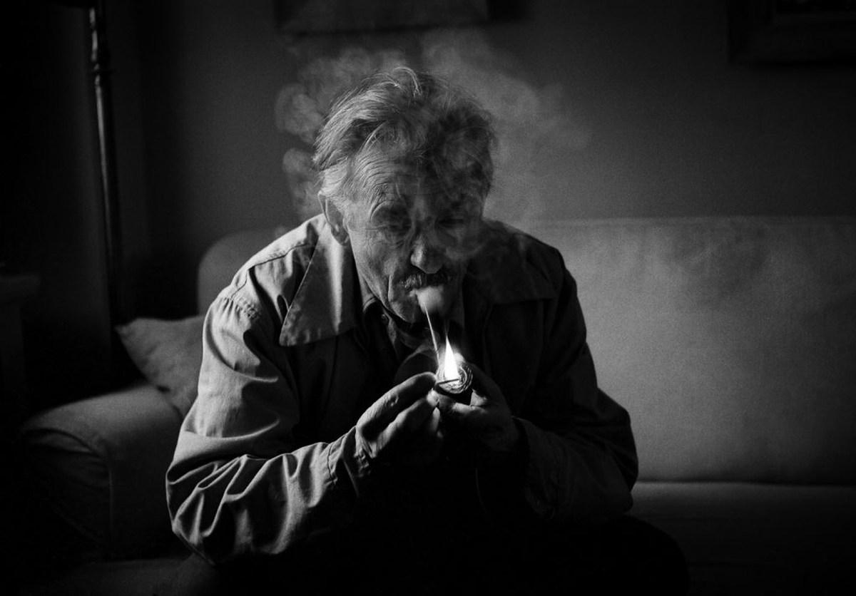 Michael Mardikes Portrait Photograph - Behind Smoke (Thomas Hart Benton Plate #29)