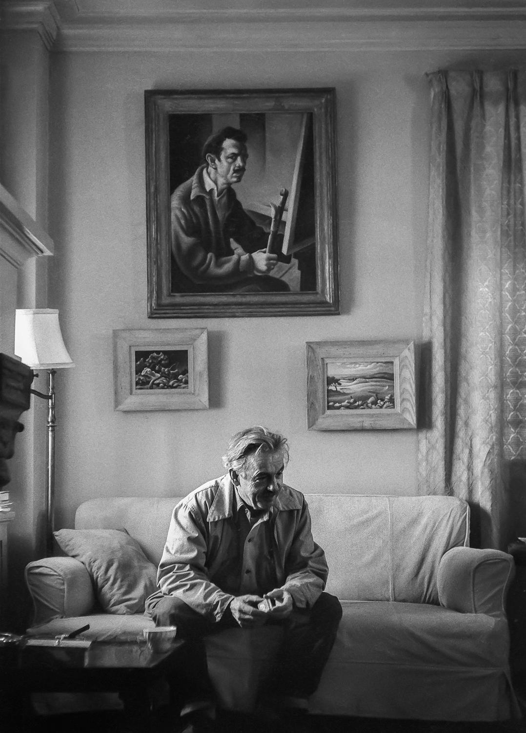 Benton on the Couch (Thomas Hart Benton Plate #28) - Photograph by Michael Mardikes