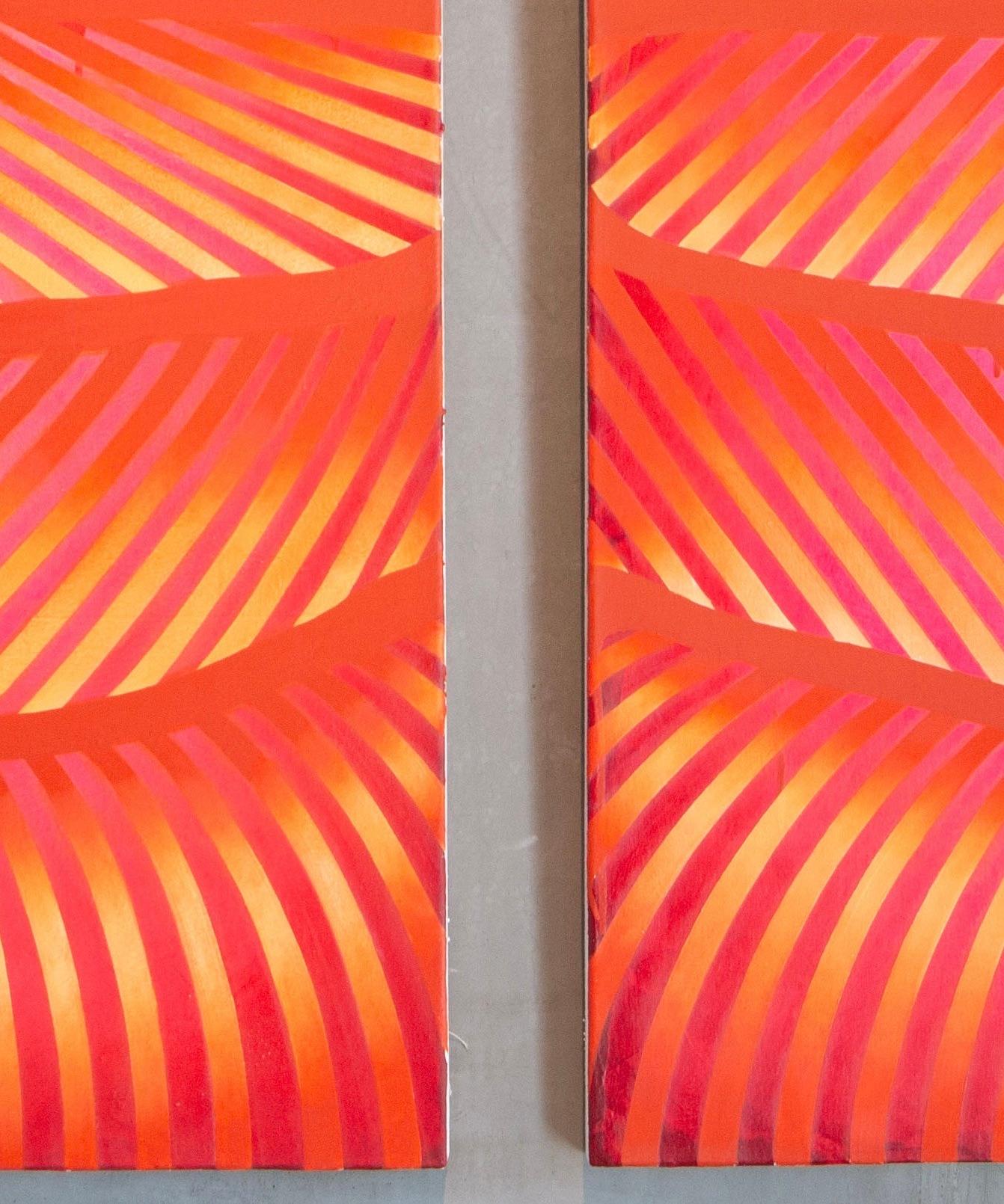 Un'altra alba di tequila (dittico) - Abstract Painting Rosso di Michael Marlowe