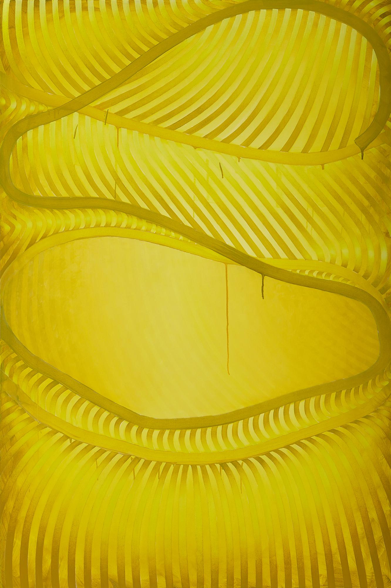 Abstract Painting Michael Marlowe - Série Eden Park jaune