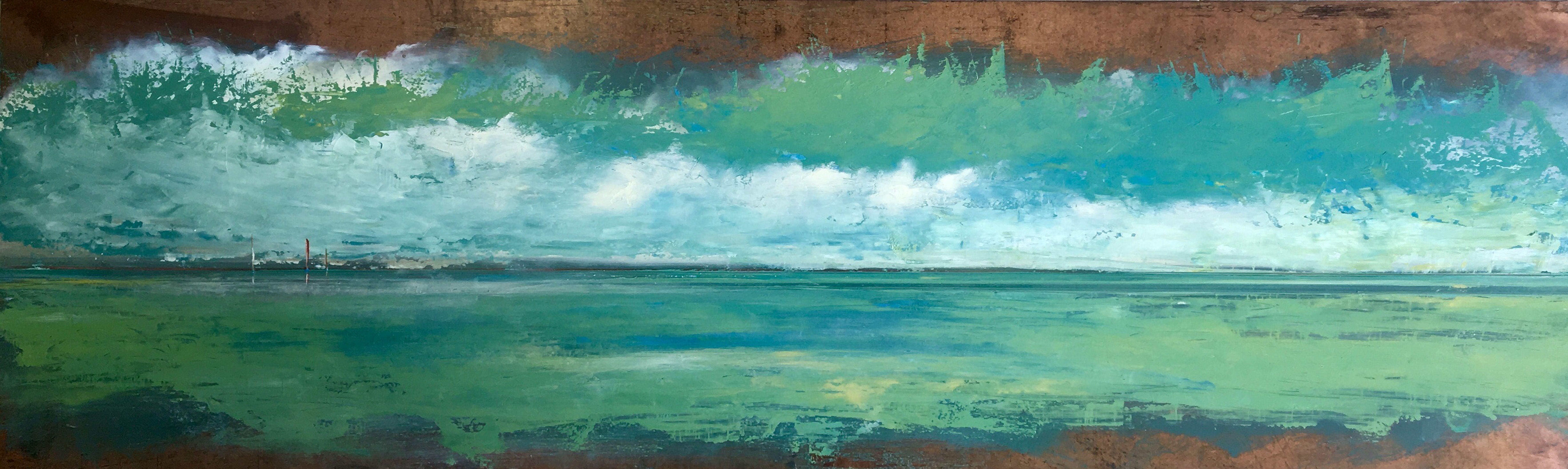 Giorno di riposo, Pittura, Olio su metallo - Painting di Michael Marrinan