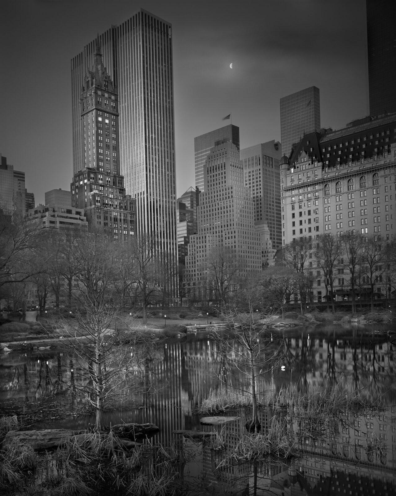 Michael Massaia Black and White Photograph - Central Park, Half Moon, 2009