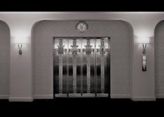 Coat Room Elevator - Toned & Tinted Gelatin Silver Print