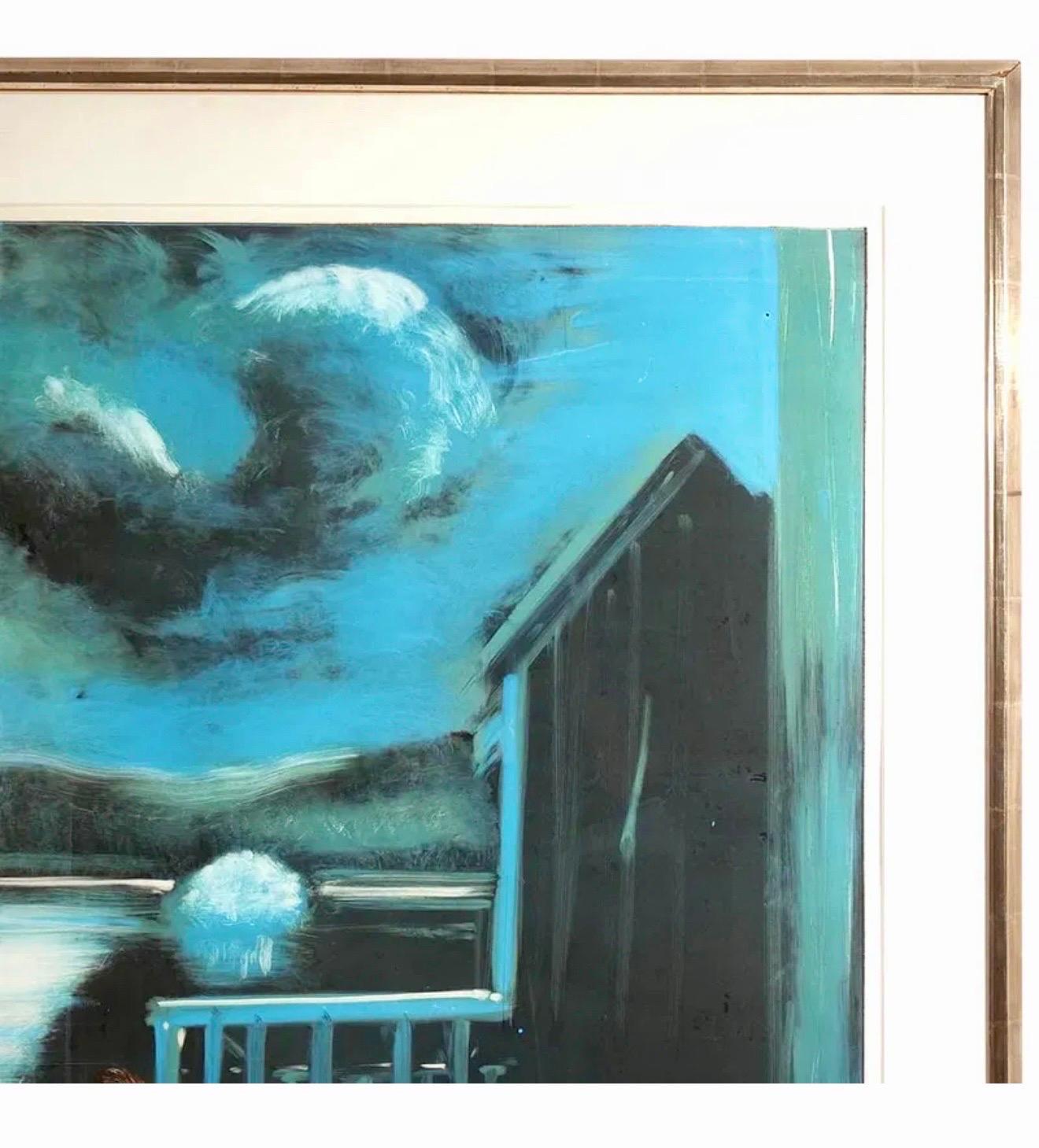 Large American Modernist Monotype Michael Mazur The Lake Expressionist Landscape For Sale 3