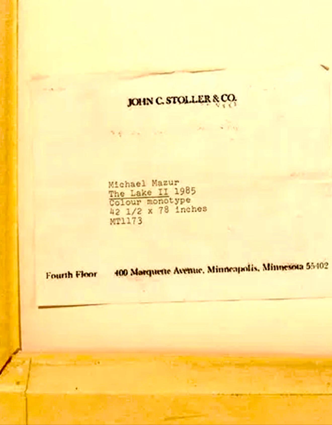 Large American Modernist Monotype Michael Mazur The Lake Expressionist Landscape For Sale 5