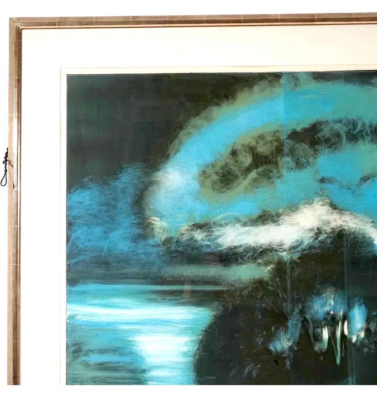 Large American Modernist Monotype Michael Mazur The Lake Expressionist Landscape For Sale 6