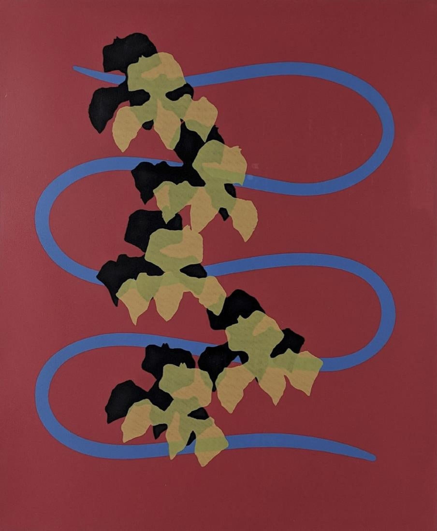 Serpentine with Orchids Modernist Silkscreen Signed Screenprint - American Modern Print by Michael Mazur
