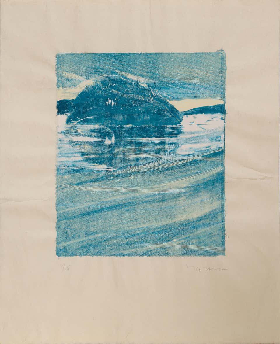 Wakeby Island, Conceptual Art Woodcut Print by Michael Mazur