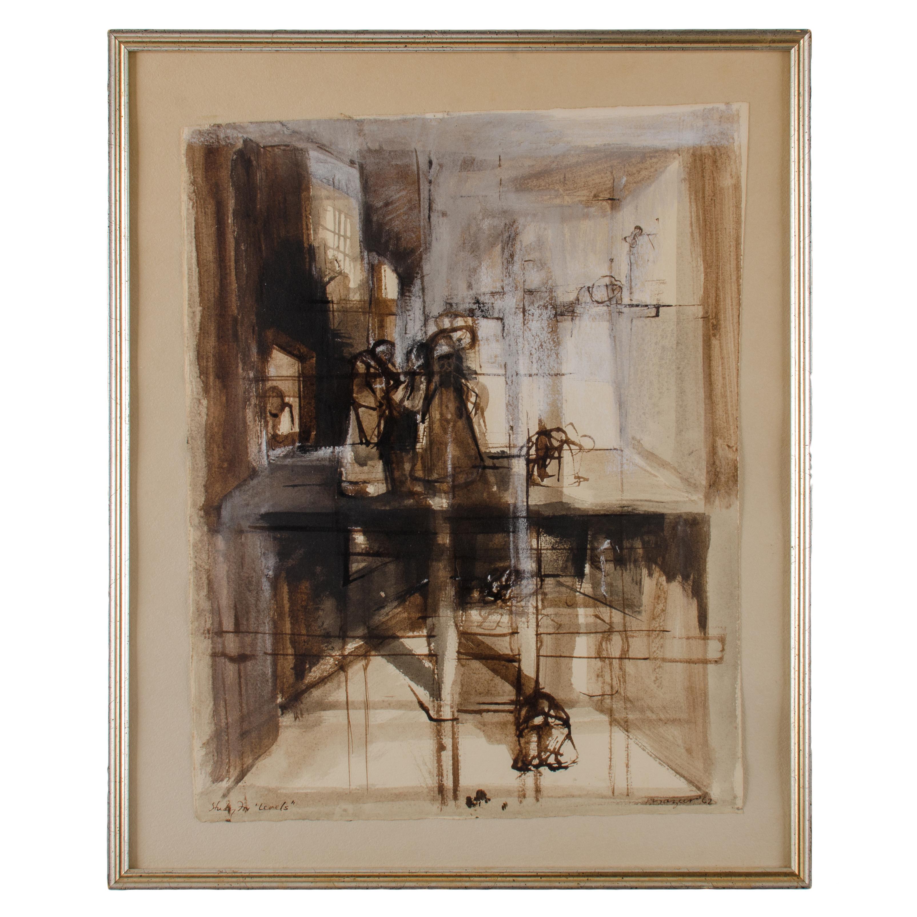 Michael Mazur
(Americano, 1935-2009)

Studio per Livelli, gouache/acquerello, 1962

carta: 14 per 18 pollici
telaio: 17 ½ per 21 ½ pollici

Dopo aver conseguito un B.F.A.I. presso l'Università di Yale, Michael Mazur ha iniziato la sua carriera