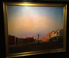 Michael McEwen Stoplight Scene Oil Painting on Canvas