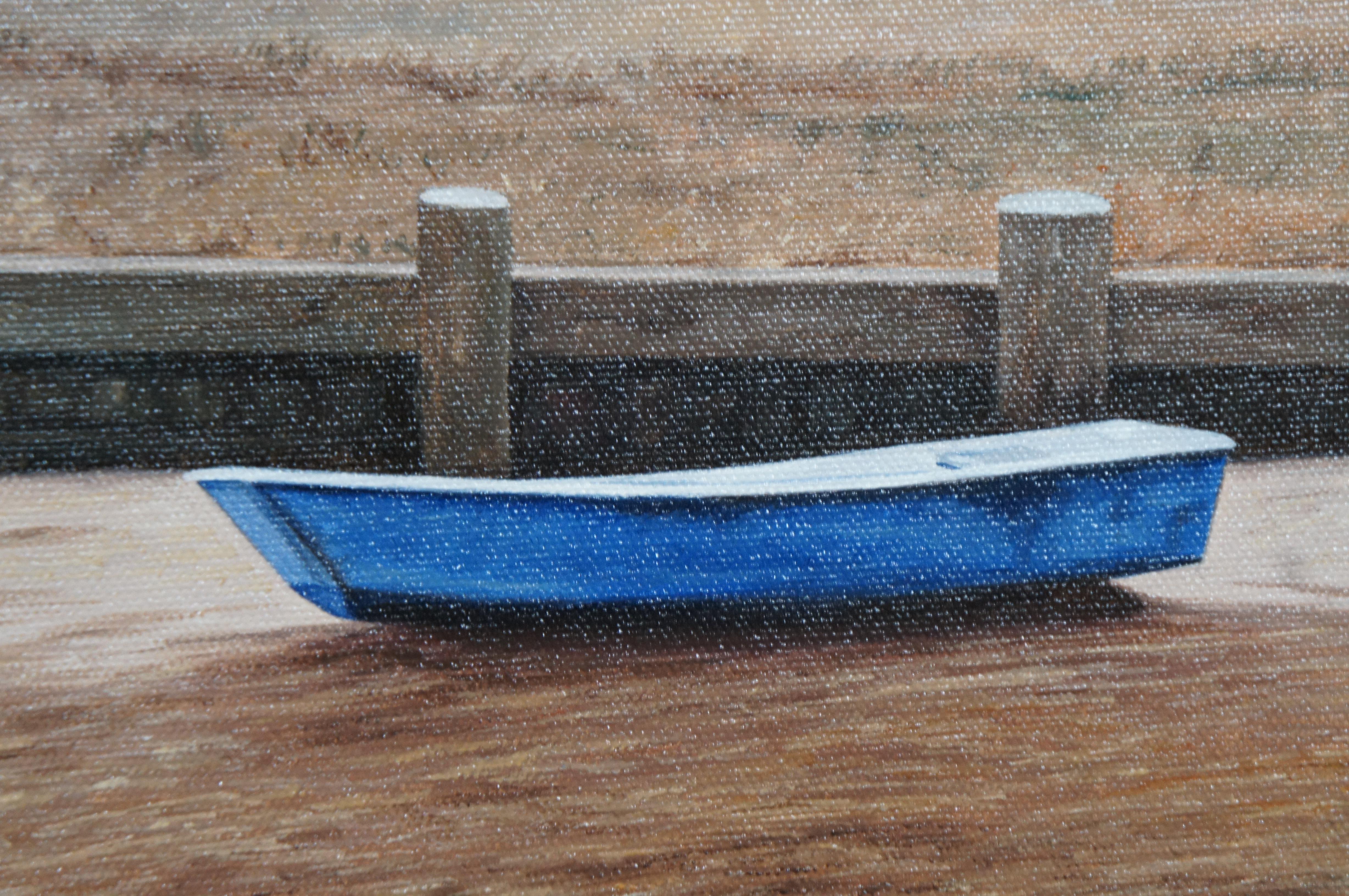 Michael McGovern Grounded Boats Beach Landscape Oil Painting on Canvas  For Sale 3