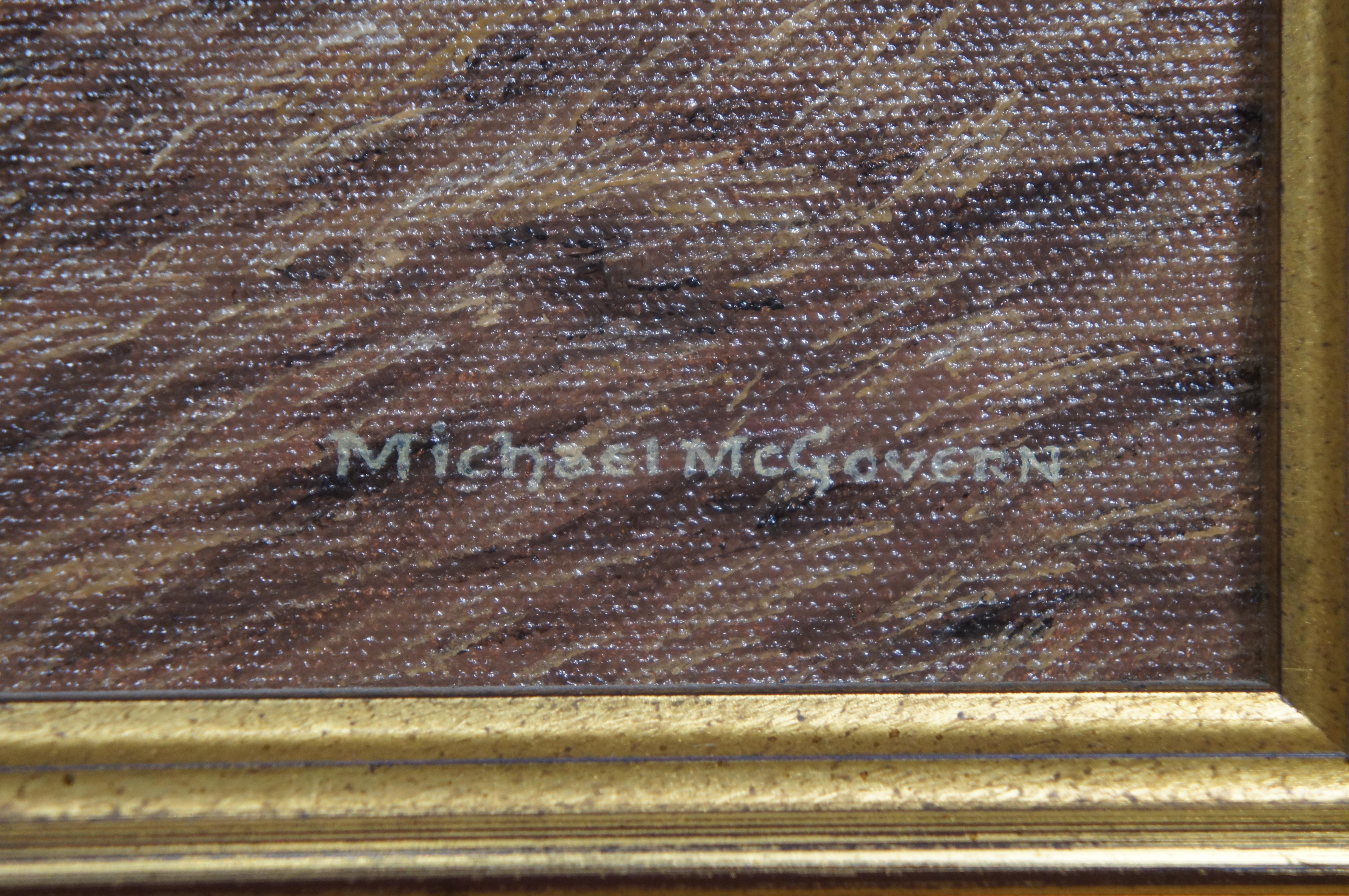 Michael McGovern Bateaux échoués Paysage de plage Peinture à l'huile sur toile 24