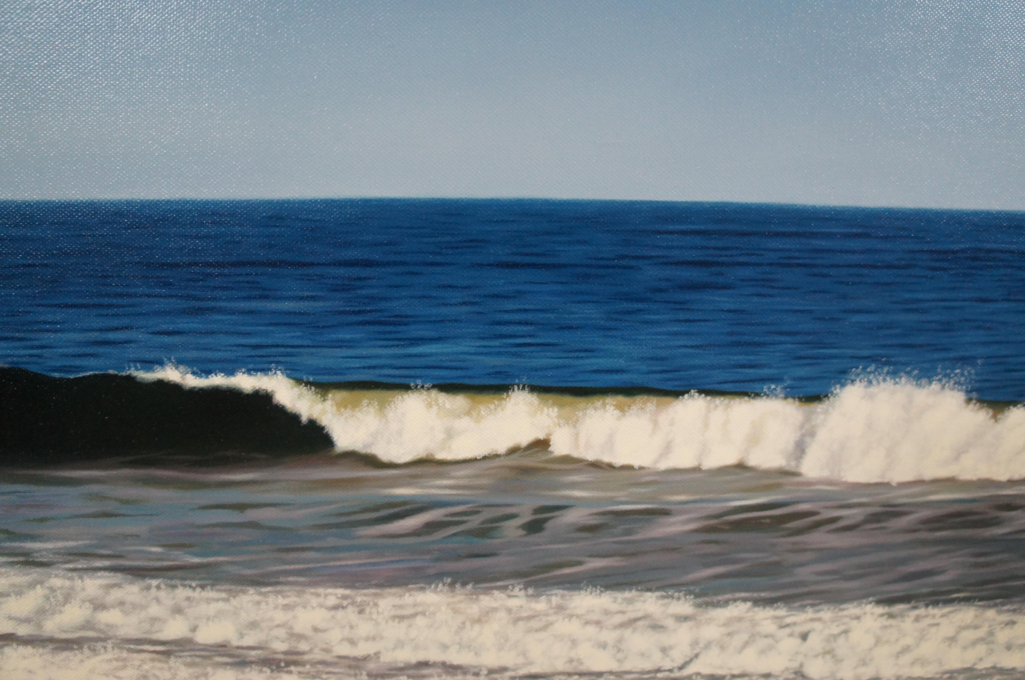 Peinture à l'huile de Michael McGovern - Paysage marin de Nantucket - Vagues qui s'écrasent - 41