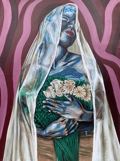 Embrace It All - 21. Jahrhundert, Zeitgenössisch, Figuratives Porträt, Floral, Frauen