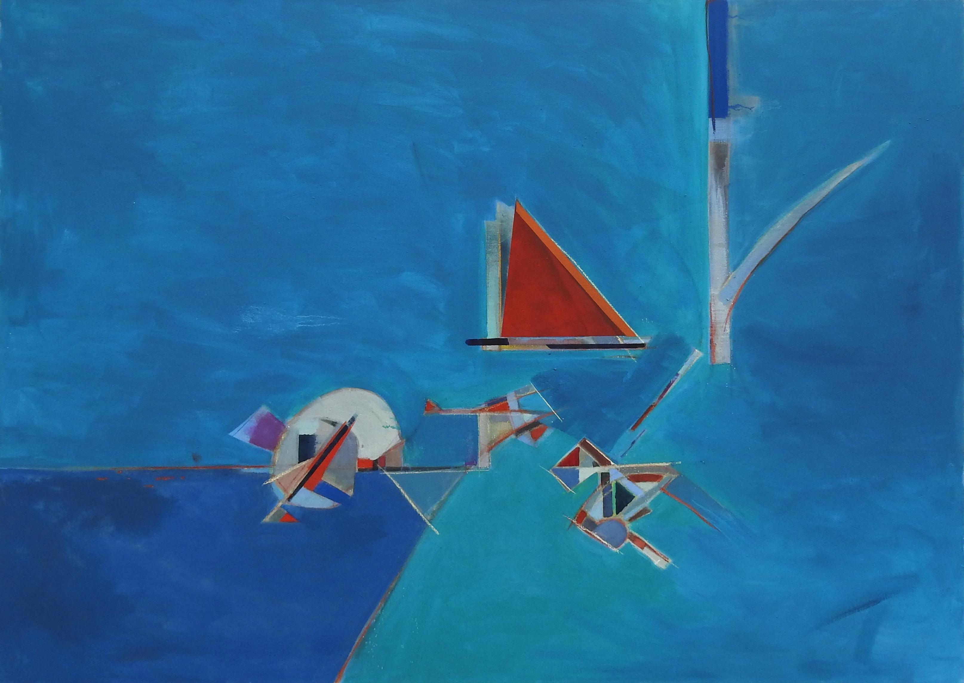 ""Blau 32", Michael Mentler, Öl auf Leinwand, Zeitgenössisch, Moderne, Geometrische Kunst
