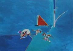 "Blue 32", Michael Mentler, Oil on Canvas, Contemporary, Modern, Geometric Art