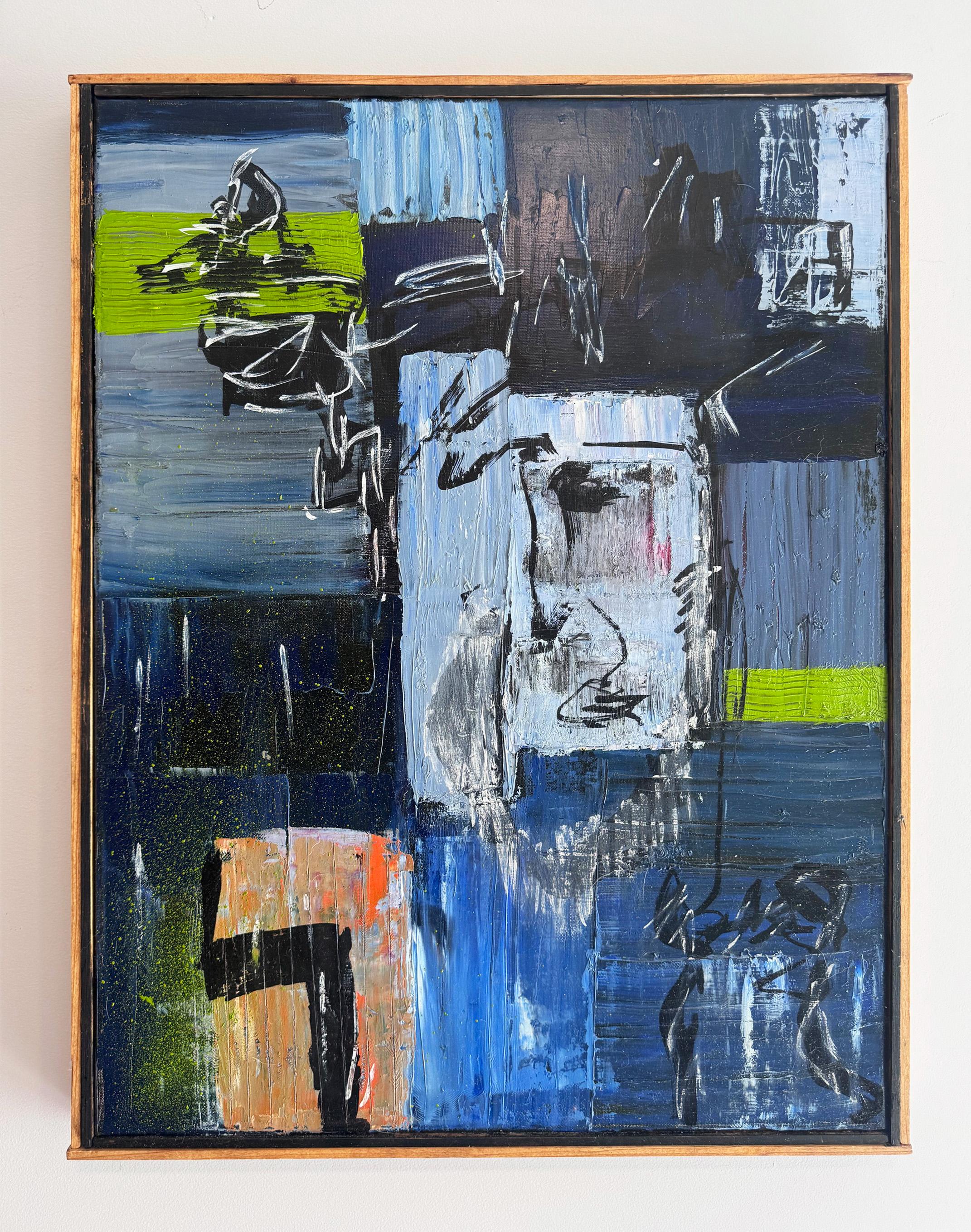Pittura ad olio contemporanea americana espressionista astratta modernista firmata - Painting di Michael Merisola