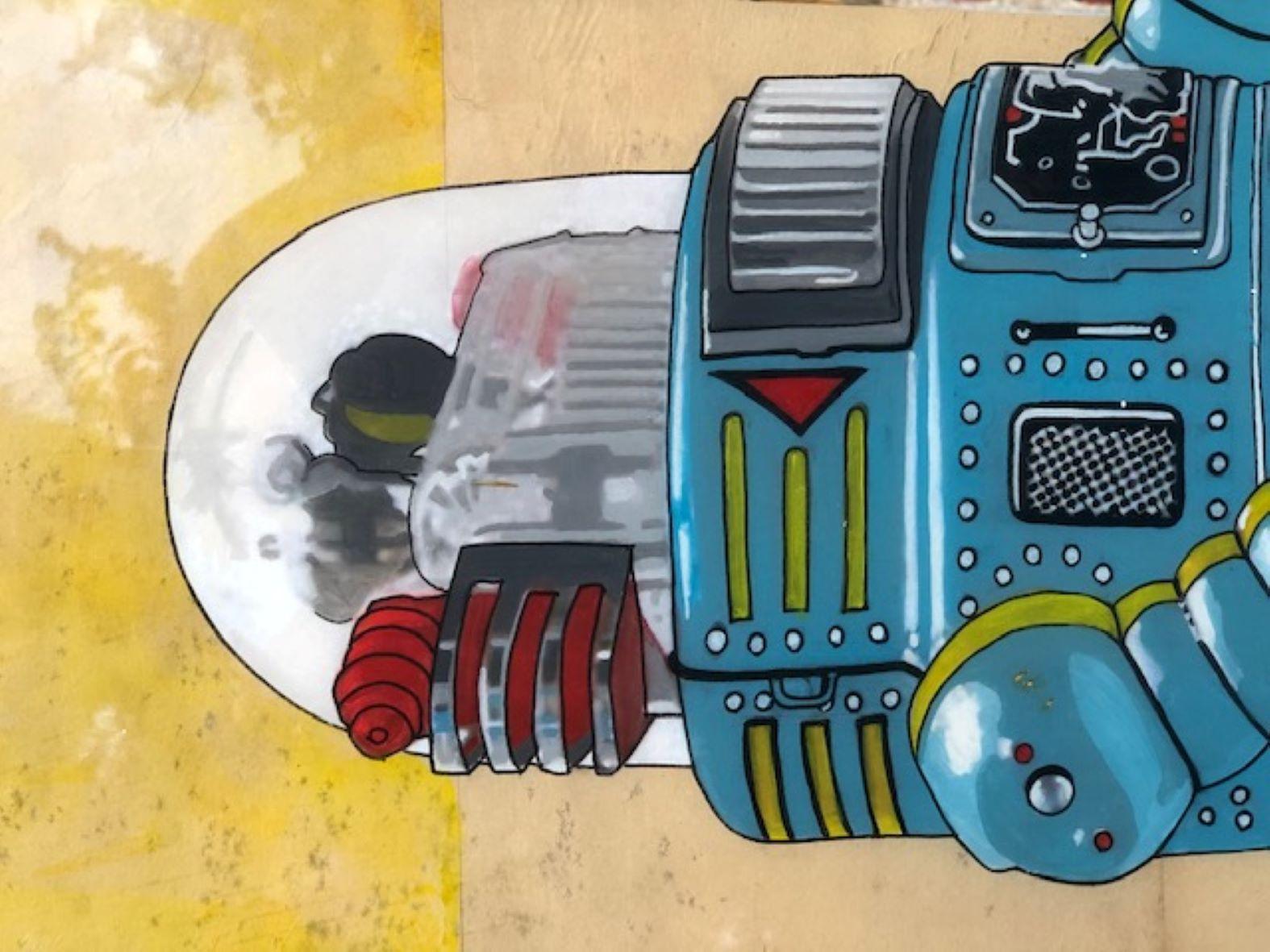 Peinture de Michael Mew, Robots Gone Bad 2, techniques mixtes, 2008 en vente 2
